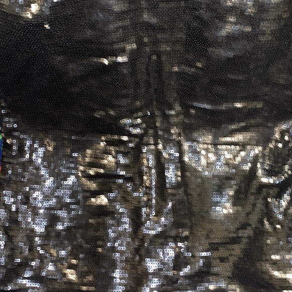 Rag & bone. Sequin silk racer back. Size large. Black - Picture 2 of 5